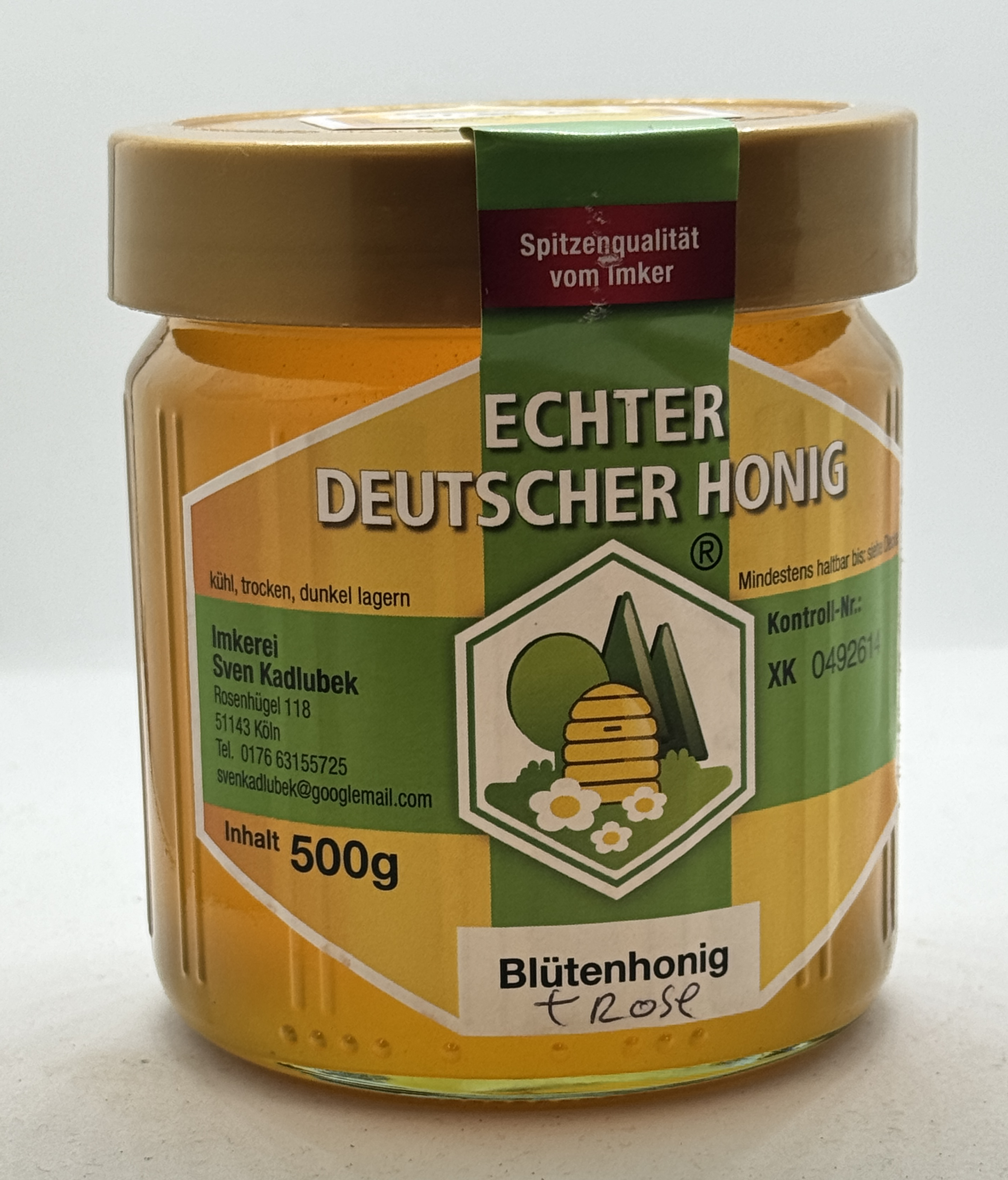 Blütenhonig mit Rosenblüte